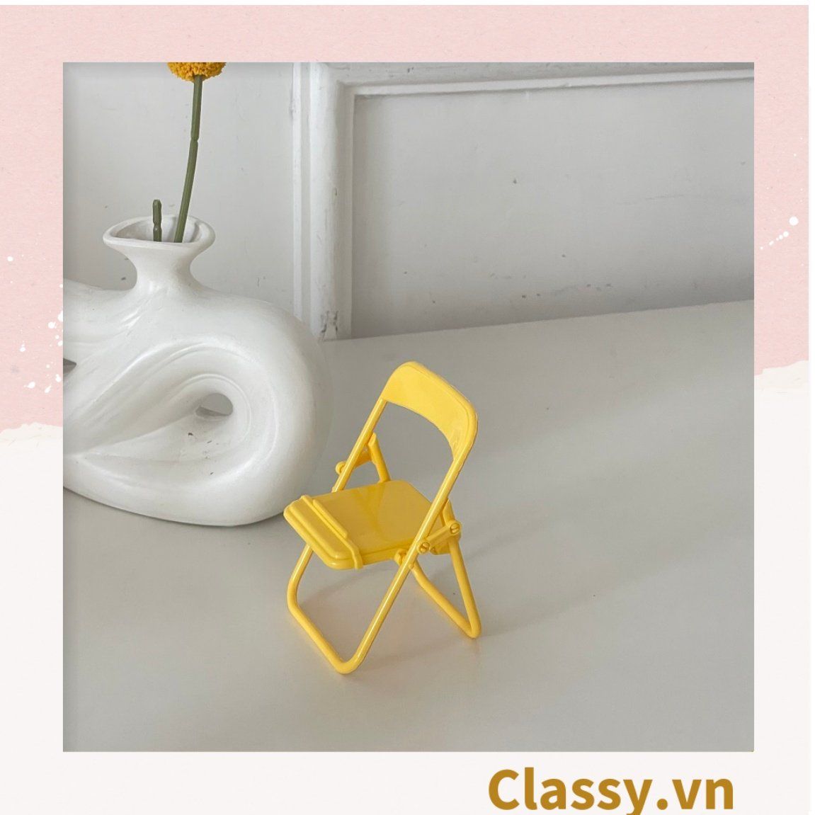  [GIAO HÀNG 7-25 NGÀY]  Classy Giá đỡ điện thoại hình chiếc ghế bằng nhựa chống trơn trượt, nhiều màu pastel PK1419 