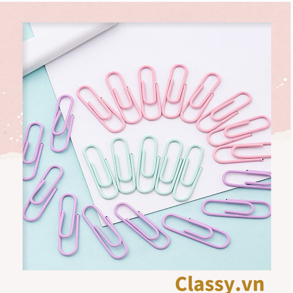  [GIAO HÀNG 7-25  NGÀY]  Classy Ghim giấy, kẹp giấy hộp ba ngăn, màu sắc đa dạng văn phòng phẩm tiện lợi PK1423 