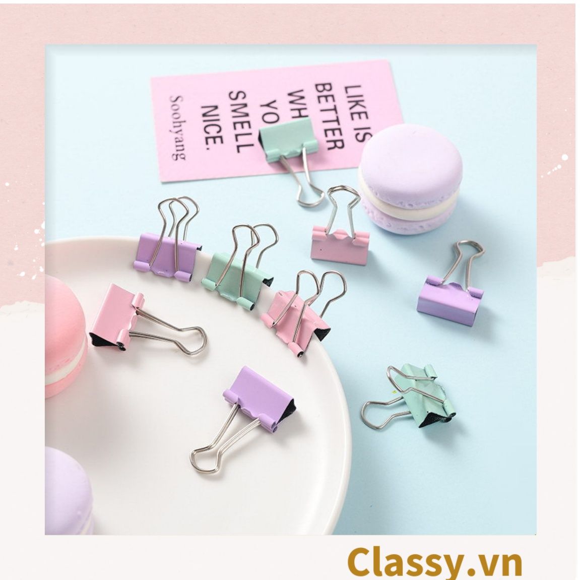  [GIAO HÀNG 7-25  NGÀY]  Classy Ghim giấy, kẹp giấy hộp ba ngăn, màu sắc đa dạng văn phòng phẩm tiện lợi PK1423 