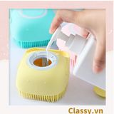  [GIAO HÀNG 7-25 NGÀY]  Classy Bàn chải tắm silicon tạo bọt matxa, đầu lông mềm mại PK1424 