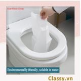  [GIAO HÀNG 7-25 NGÀY] 10 miếng Giấy lót bồn cầu dùng 1 lần đi du lịch, miếng lót bồn cầu toilet nhà vệ sinh công cộng tự phân hủy PK1425 