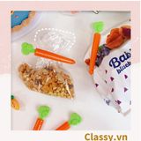  [GIAO HÀNG 7-25 NGÀY]  Classy Set 5 chiếc kẹp hàn miệng thực phẩm hình củ cà rốt tiện lợi PK1473 