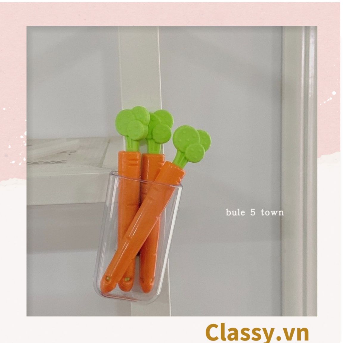  [GIAO HÀNG 7-25 NGÀY]  Classy Set 5 chiếc kẹp hàn miệng thực phẩm hình củ cà rốt tiện lợi PK1473 
