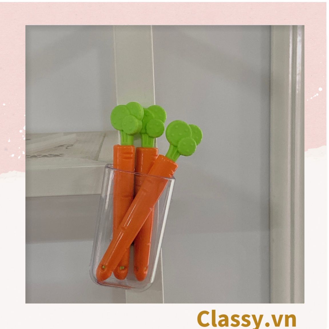  [GIAO HÀNG 7-25 NGÀY]  Classy Set 5 chiếc kẹp hàn miệng thực phẩm hình củ cà rốt tiện lợi PK1473 