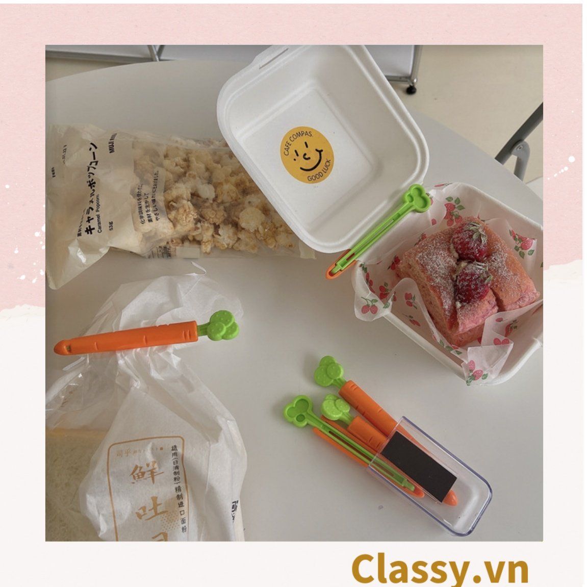  [GIAO HÀNG 7-25 NGÀY]  Classy Set 5 chiếc kẹp hàn miệng thực phẩm hình củ cà rốt tiện lợi PK1473 