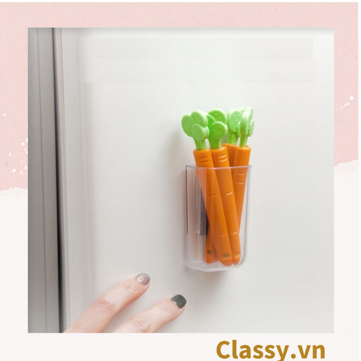  [GIAO HÀNG 7-25 NGÀY]  Classy Set 5 chiếc kẹp hàn miệng thực phẩm hình củ cà rốt tiện lợi PK1473 