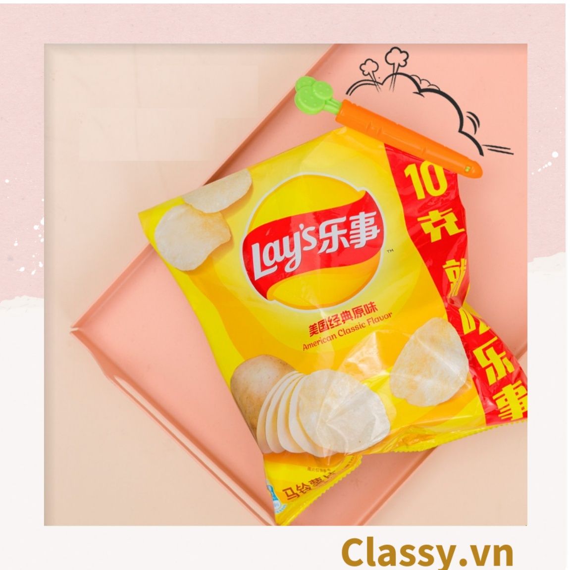  [GIAO HÀNG 7-25 NGÀY]  Classy Set 5 chiếc kẹp hàn miệng thực phẩm hình củ cà rốt tiện lợi PK1473 