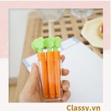  [GIAO HÀNG 7-25 NGÀY]  Classy Set 5 chiếc kẹp hàn miệng thực phẩm hình củ cà rốt tiện lợi PK1473 