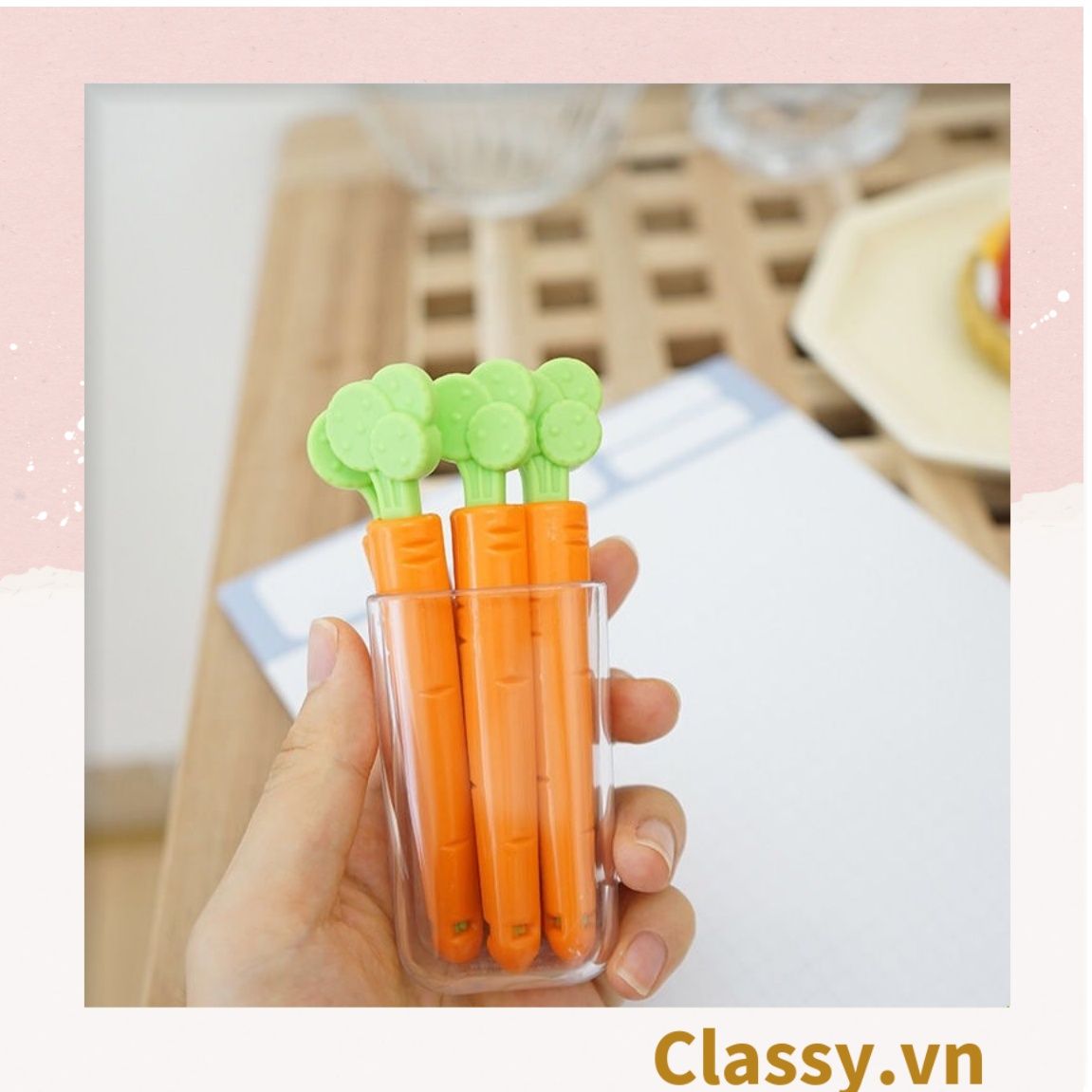  [GIAO HÀNG 7-25 NGÀY]  Classy Set 5 chiếc kẹp hàn miệng thực phẩm hình củ cà rốt tiện lợi PK1473 