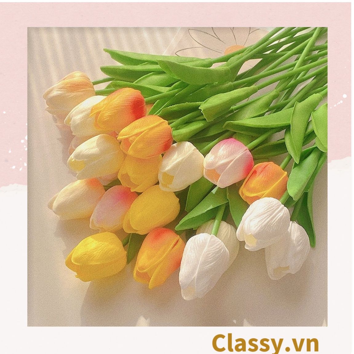  Classy Bông tulip bằng vải, làm đạo cụ chụp hình, trang trí nhà cửa PK1474 