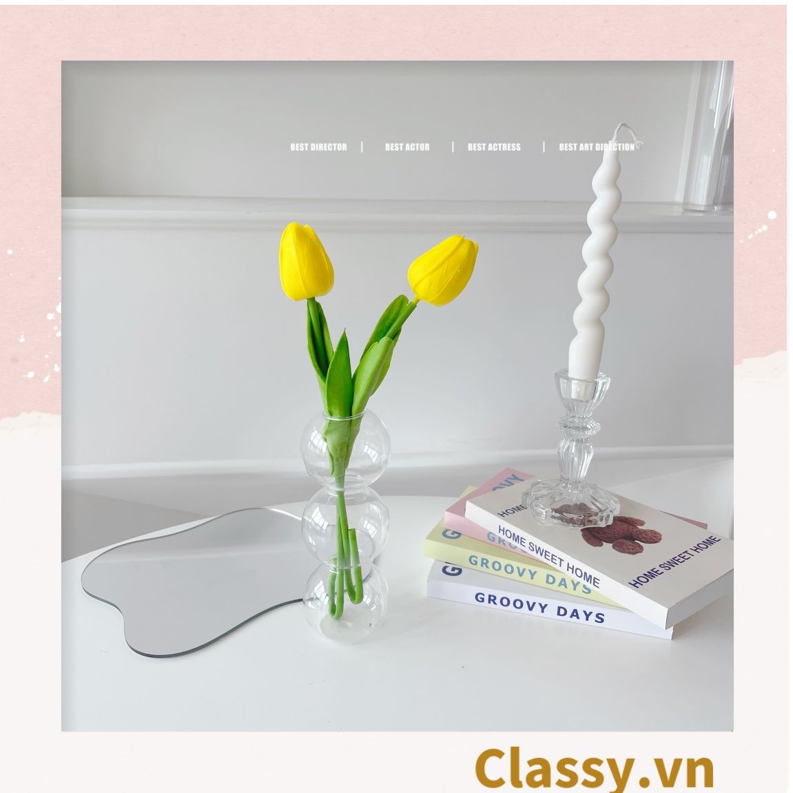  Classy Bông tulip bằng vải, làm đạo cụ chụp hình, trang trí nhà cửa PK1474 