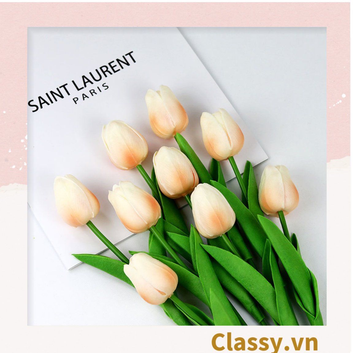  Classy Bông tulip bằng vải, làm đạo cụ chụp hình, trang trí nhà cửa PK1474 