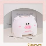  Classy Hộp nhựa đựng khăn giấy rút, họa tiết con vật đáng yêu PK1492 