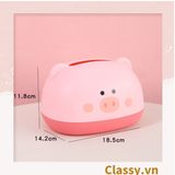  Classy Hộp nhựa đựng khăn giấy rút, họa tiết con vật đáng yêu PK1492 