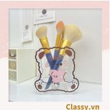  Classy Hộp đựng bút, đựng cọ trong suốt họa tiết ngẫu nhiên độc đáo PK1493 