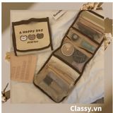  [GIAO HÀNG 7-25 NGÀY] Classy Túi đựng mỹ phẩm, đồ trang điểm, du lịch nhiều ngăn có quai xách PK1498 