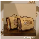  [GIAO HÀNG 7-25 NGÀY] Classy Túi đựng mỹ phẩm, đồ trang điểm, du lịch nhiều ngăn có quai xách PK1498 
