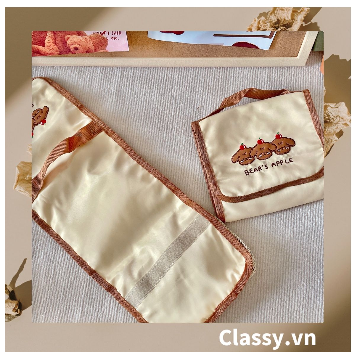  [GIAO HÀNG 7-25 NGÀY] Classy Túi đựng mỹ phẩm, đồ trang điểm, du lịch nhiều ngăn có quai xách PK1498 
