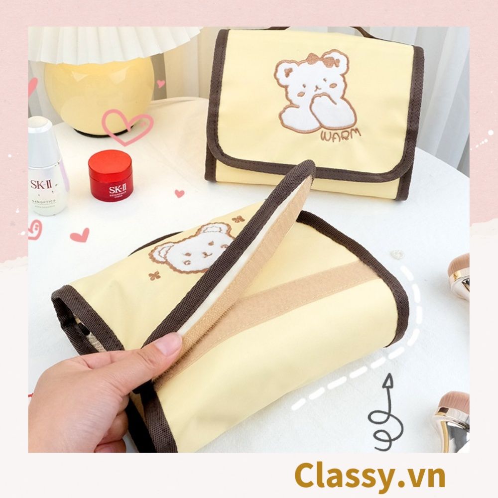  [GIAO HÀNG 7-25 NGÀY] Classy Túi đựng mỹ phẩm, đồ trang điểm, du lịch nhiều ngăn có quai xách PK1498 