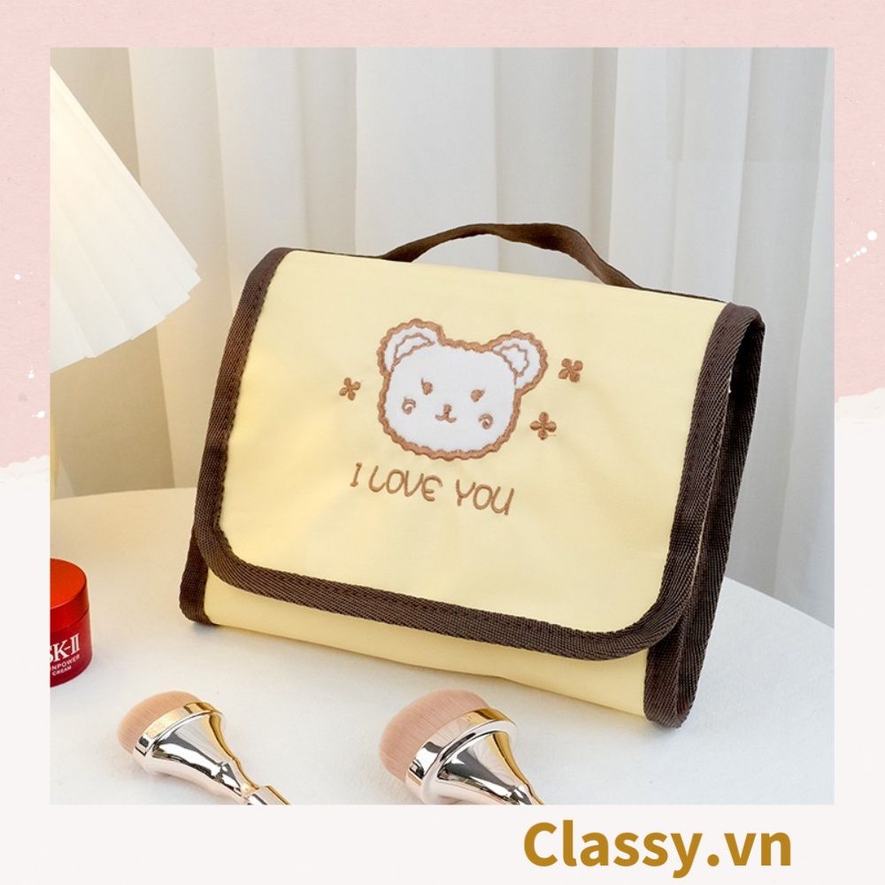  [GIAO HÀNG 7-25 NGÀY] Classy Túi đựng mỹ phẩm, đồ trang điểm, du lịch nhiều ngăn có quai xách PK1498 