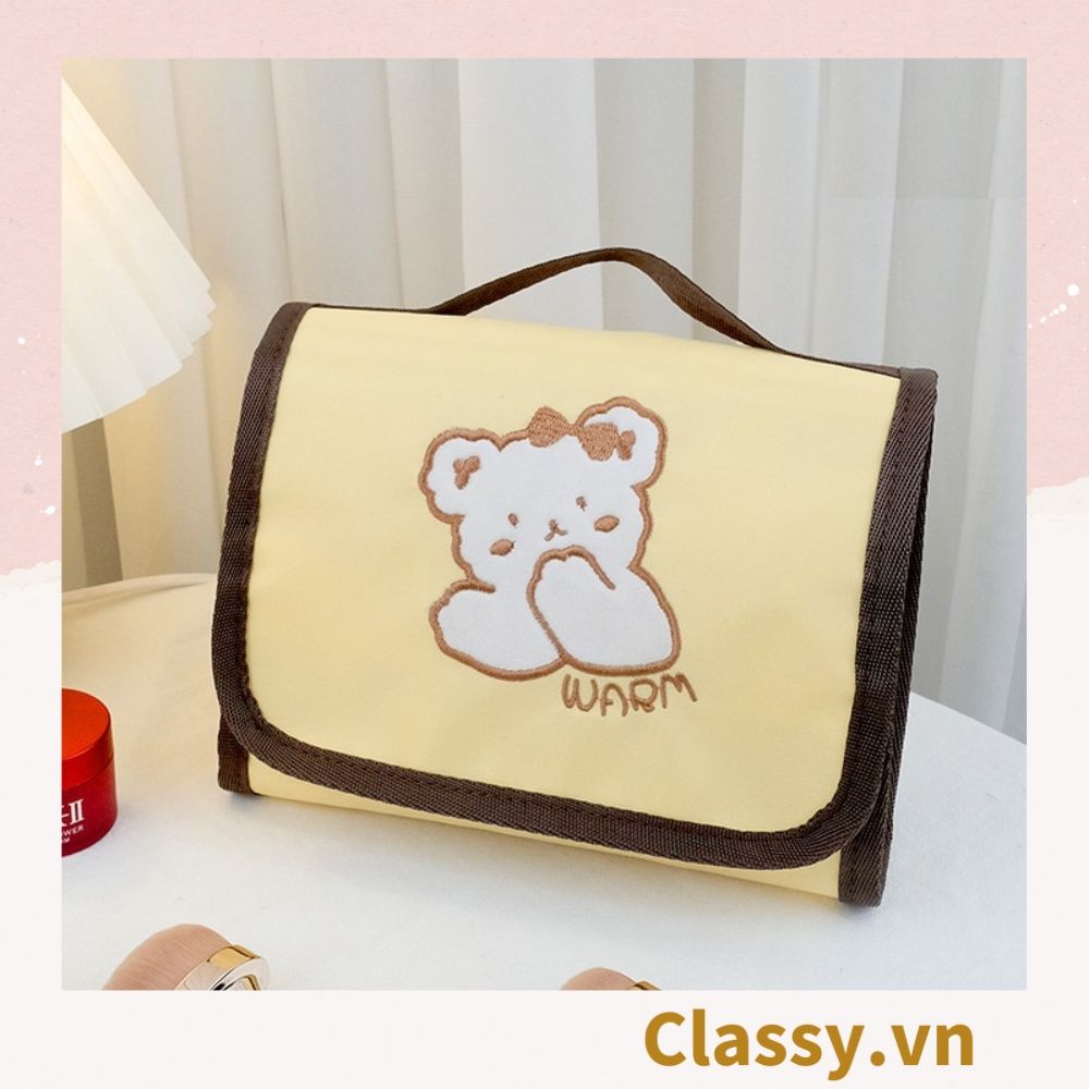  [GIAO HÀNG 7-25 NGÀY] Classy Túi đựng mỹ phẩm, đồ trang điểm, du lịch nhiều ngăn có quai xách PK1498 