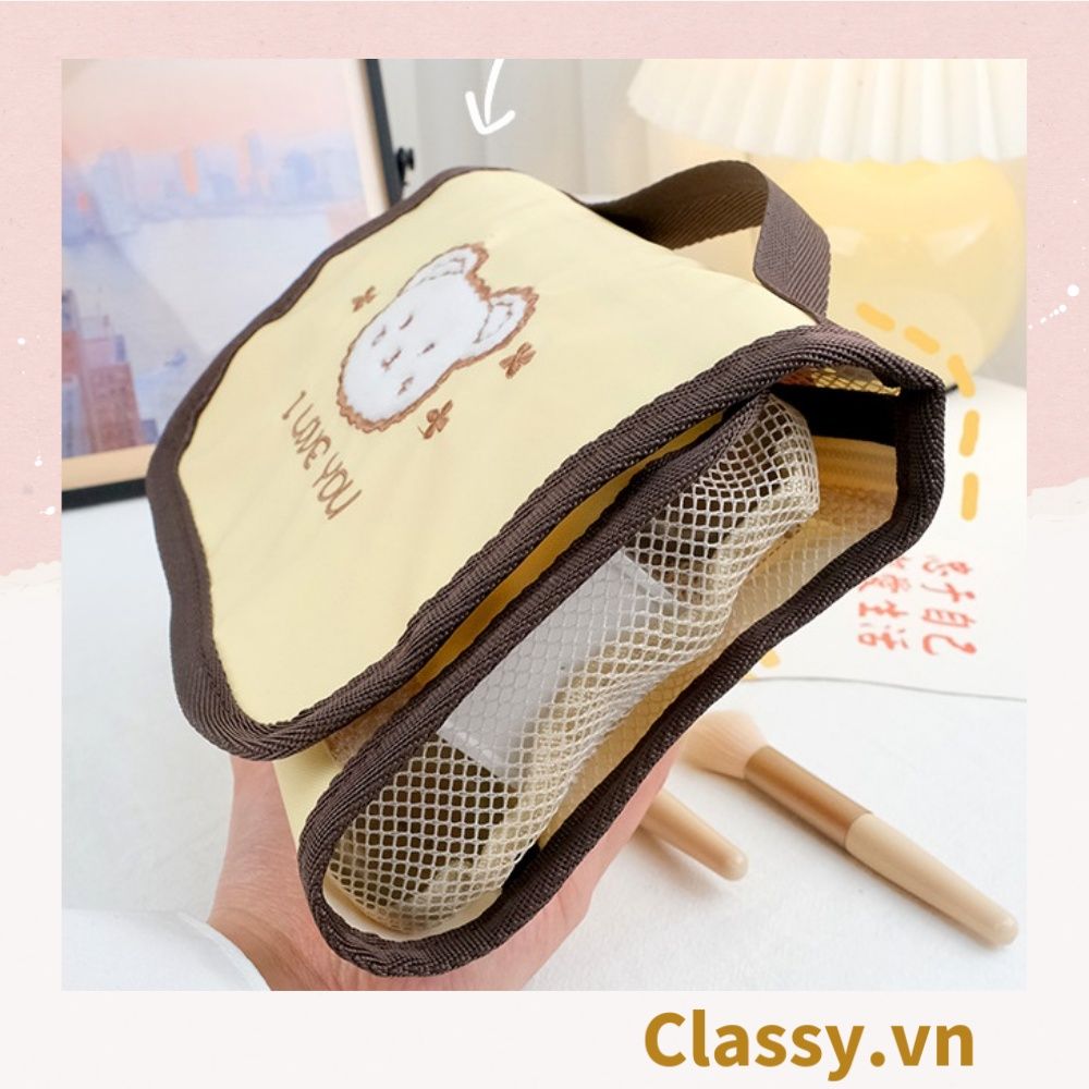  [GIAO HÀNG 7-25 NGÀY] Classy Túi đựng mỹ phẩm, đồ trang điểm, du lịch nhiều ngăn có quai xách PK1498 