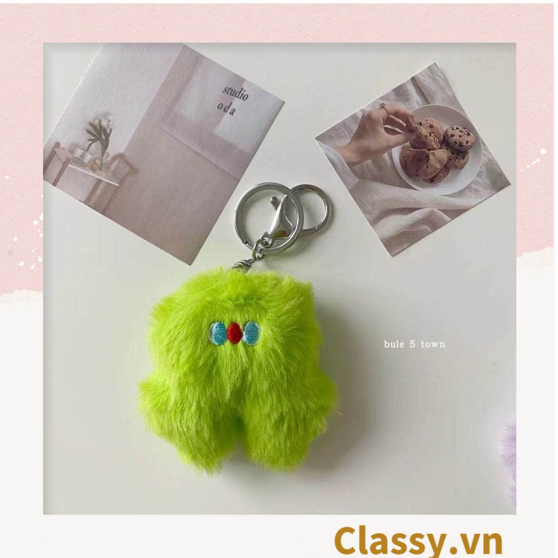  Classy Móc khóa búp bê lông Little Monster gắn túi xách, chìa khóa, điện thoại PK1502 