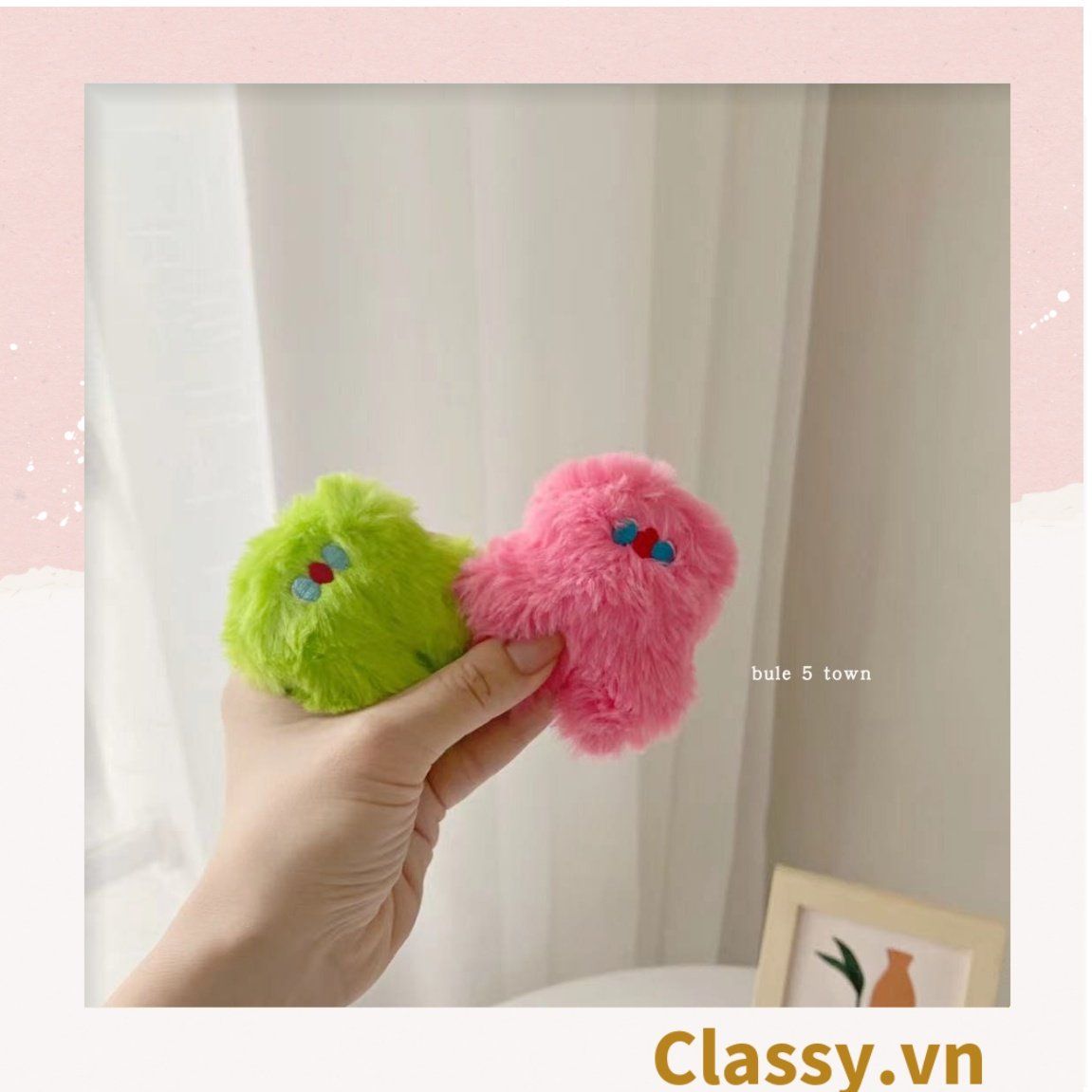  Classy Móc khóa búp bê lông Little Monster gắn túi xách, chìa khóa, điện thoại PK1502 