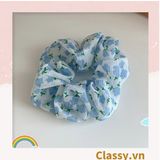  Classy Dây cột tóc, Scrunchies tông xanh mát, nhiều họa tiết PK1503 