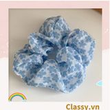  Classy Dây cột tóc, Scrunchies tông xanh mát, nhiều họa tiết PK1503 