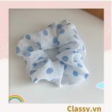  Classy Dây cột tóc, Scrunchies tông xanh mát, nhiều họa tiết PK1503 