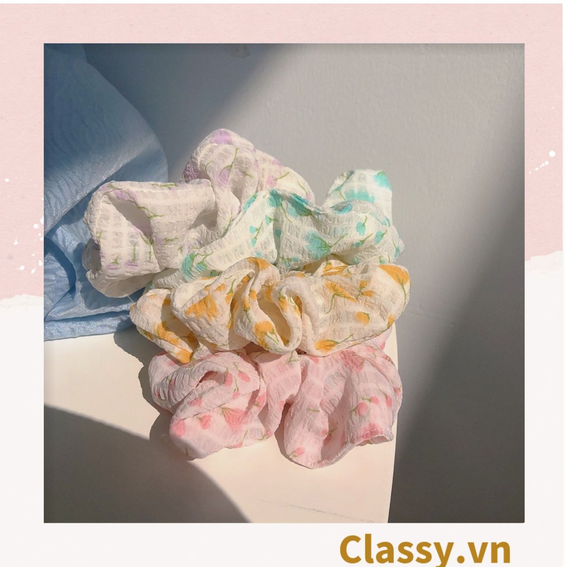  Classy Dây cột tóc, Scrunchies nhiều màu hàn quốc nữ tính PK1504 