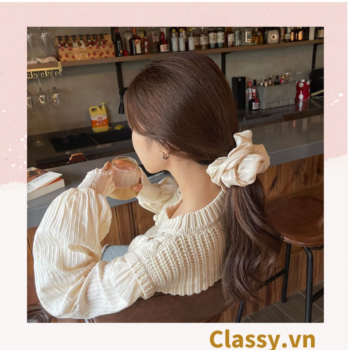  [GIAO HÀNG 7-25 NGÀY] Classy Dây cột tóc, Scrunchies vải voan phong cách hàn quốc PK1505 