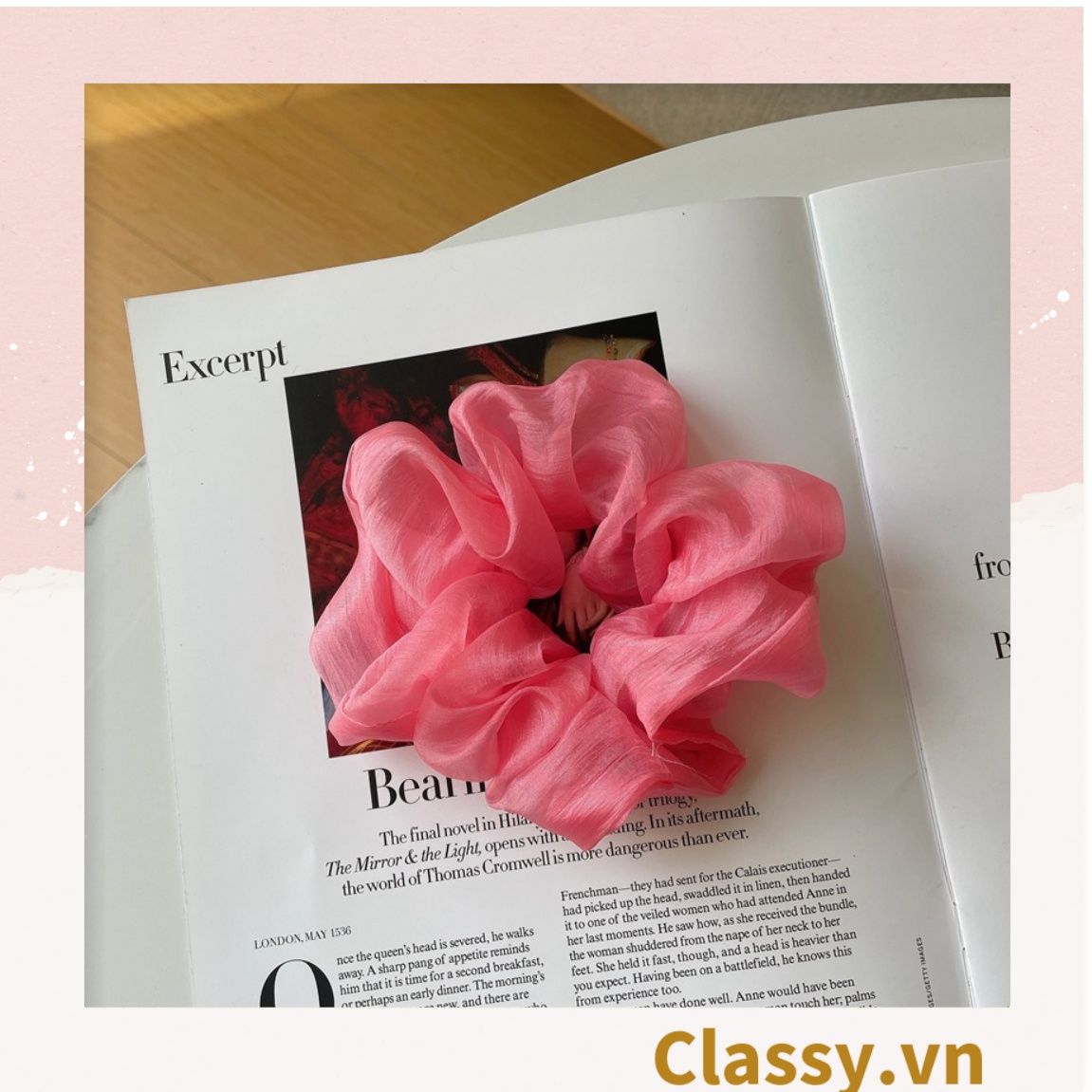  Classy Dây cột tóc, Scrunchies vải voan phong cách hàn quốc PK1505 