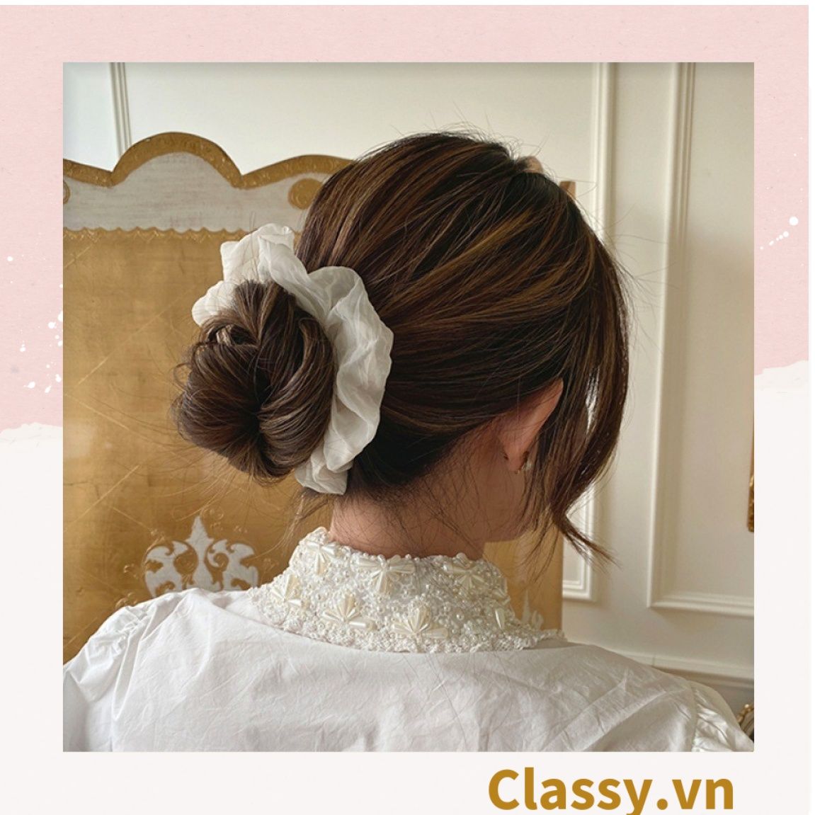 [GIAO HÀNG 7-25 NGÀY] Classy Dây cột tóc, Scrunchies vải voan phong cách hàn quốc PK1505 