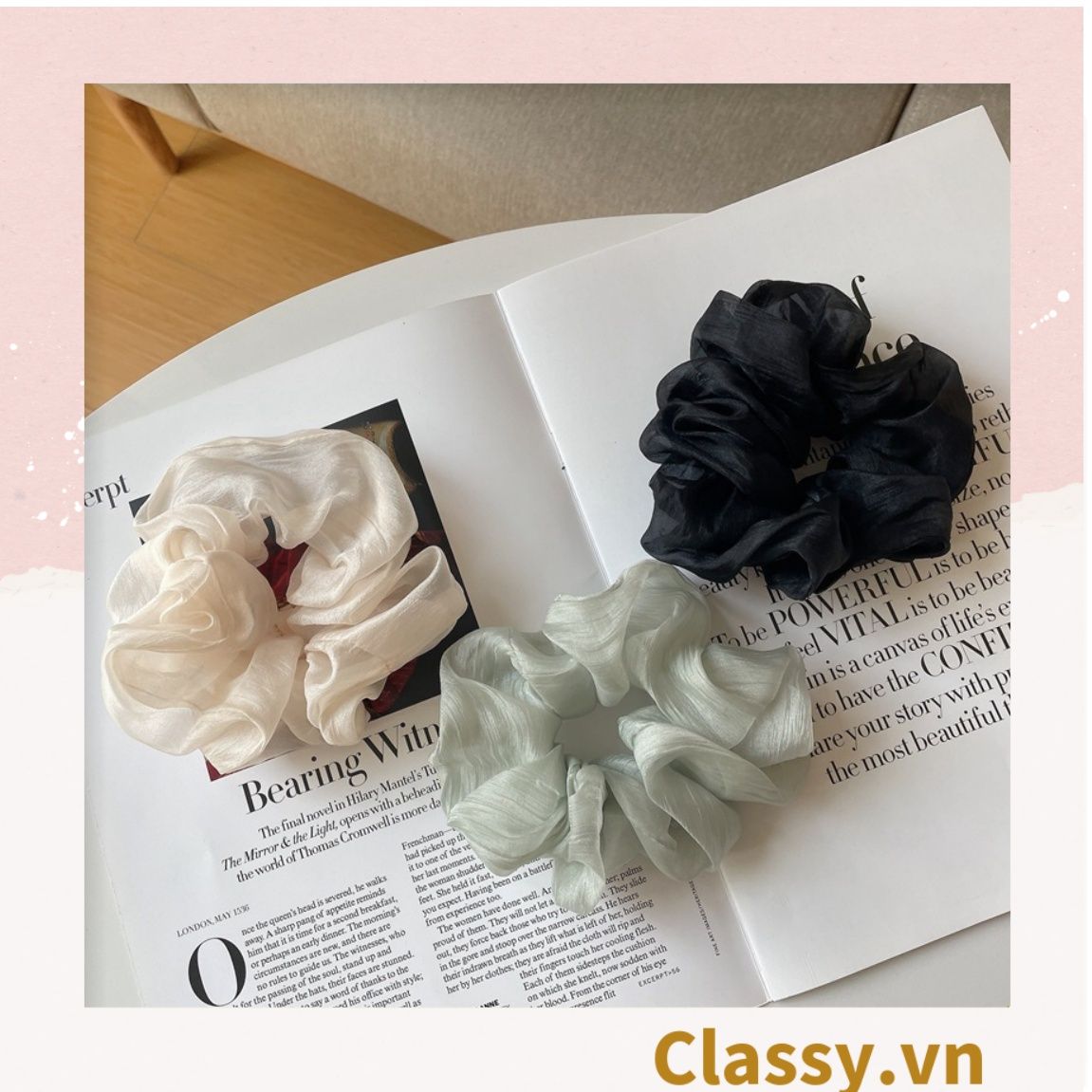  [GIAO HÀNG 7-25 NGÀY] Classy Dây cột tóc, Scrunchies vải voan phong cách hàn quốc PK1505 