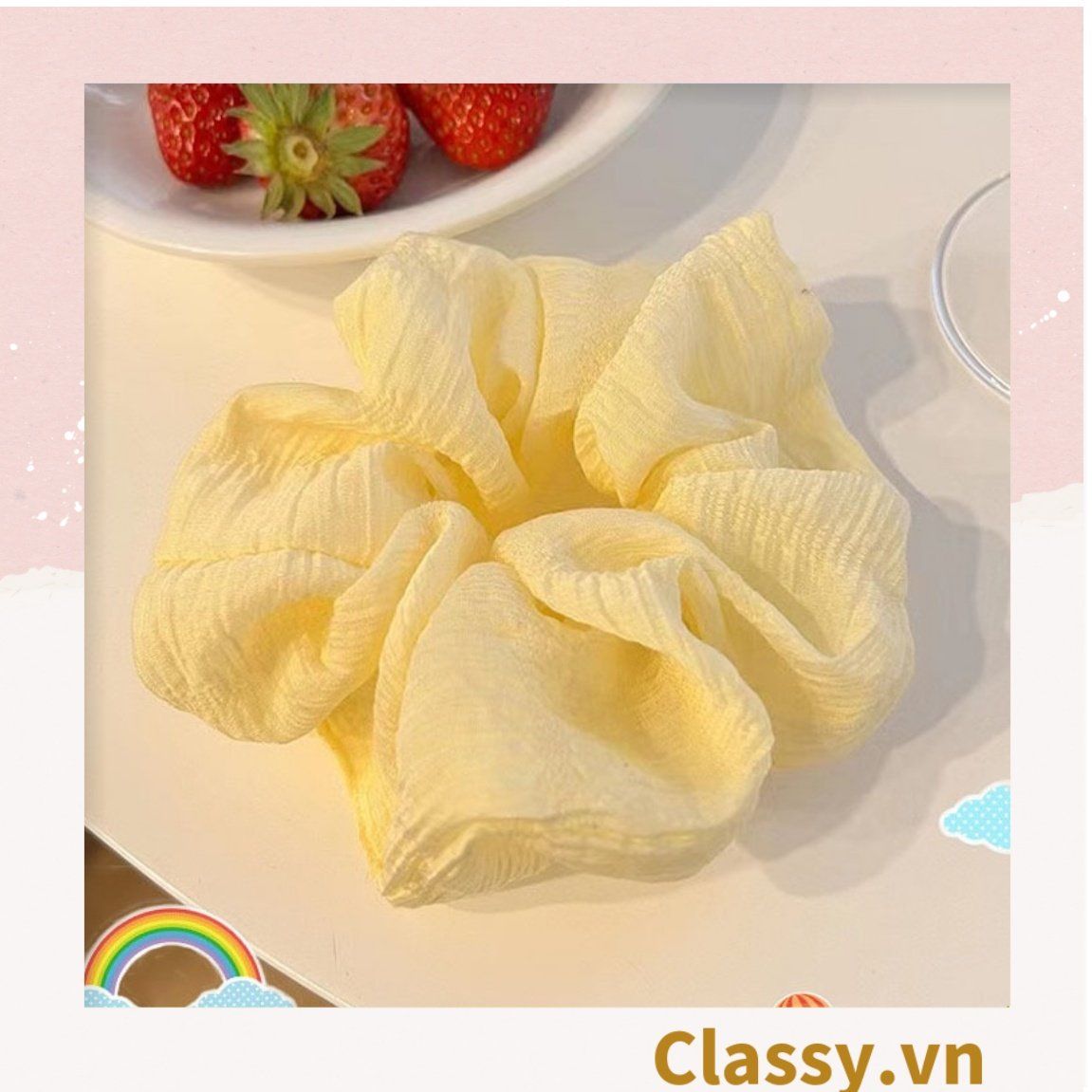  [GIAO HÀNG 7-25 NGÀY] Classy Dây cột tóc, Scrunchies vải voan phong cách hàn quốc PK1505 