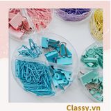  [GIAO HÀNG 7-25 NGÀY]  Classy Ghim giấy, kẹp giấy hộp bốn ngăn, màu sắc đa dạng văn phòng phẩm tiện lợi PK1506 