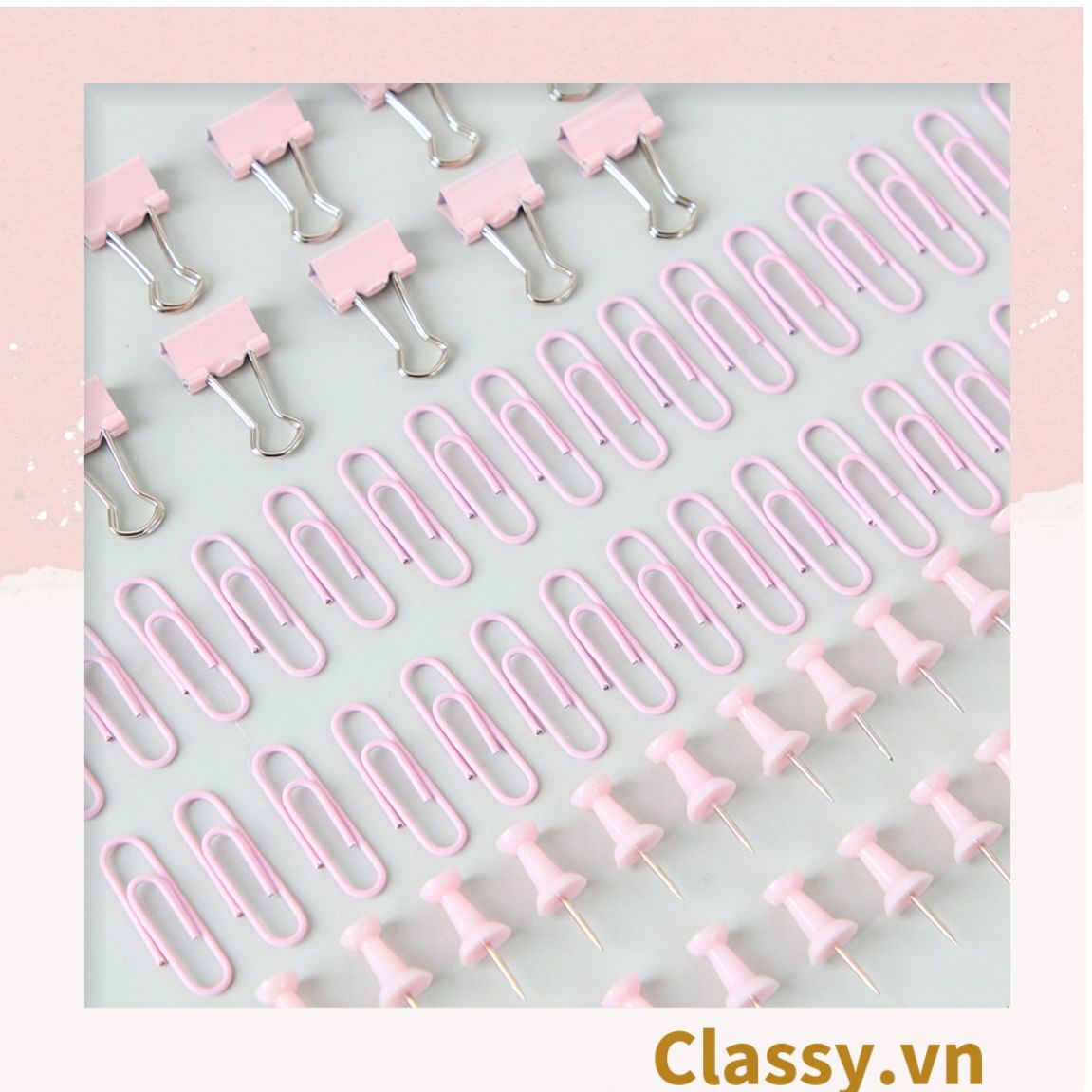  [GIAO HÀNG 7-25 NGÀY]  Classy Ghim giấy, kẹp giấy hộp bốn ngăn, màu sắc đa dạng văn phòng phẩm tiện lợi PK1506 