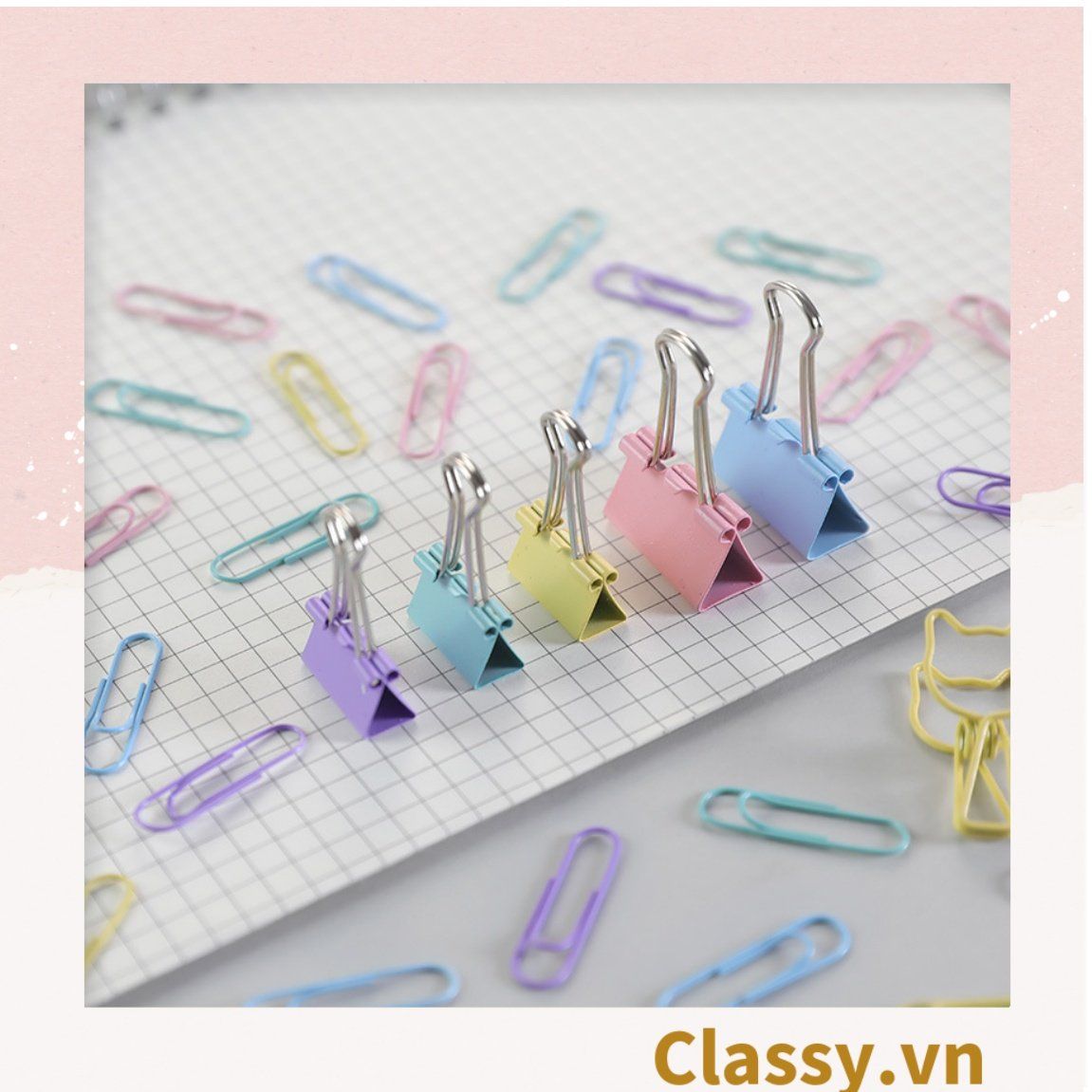  [GIAO HÀNG 7-25 NGÀY]  Classy Ghim giấy, kẹp giấy hộp bốn ngăn, màu sắc đa dạng văn phòng phẩm tiện lợi PK1506 