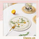  Classy Miếng lót đế ly, lót đế cốc bằng da thấm hút tốt, nhiều họa tiết PK1512 