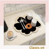  Miếng lót bàn ăn bằng da thấm hút tốt, kiểu dáng bông hoa PK1513 
