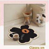  Miếng lót bàn ăn bằng da thấm hút tốt, kiểu dáng bông hoa PK1513 