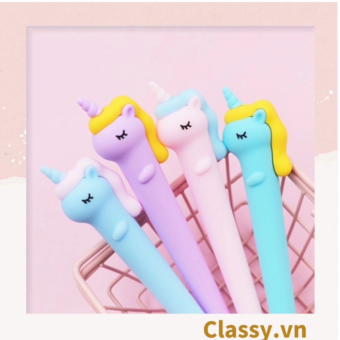  Classy Bút gel ngựa unicorn nhiều màu pastel PK1514 