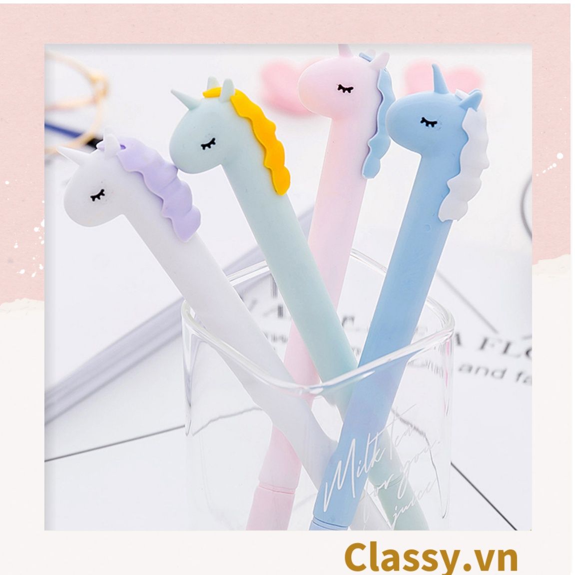  Classy Bút gel ngựa unicorn nhiều màu pastel PK1514 