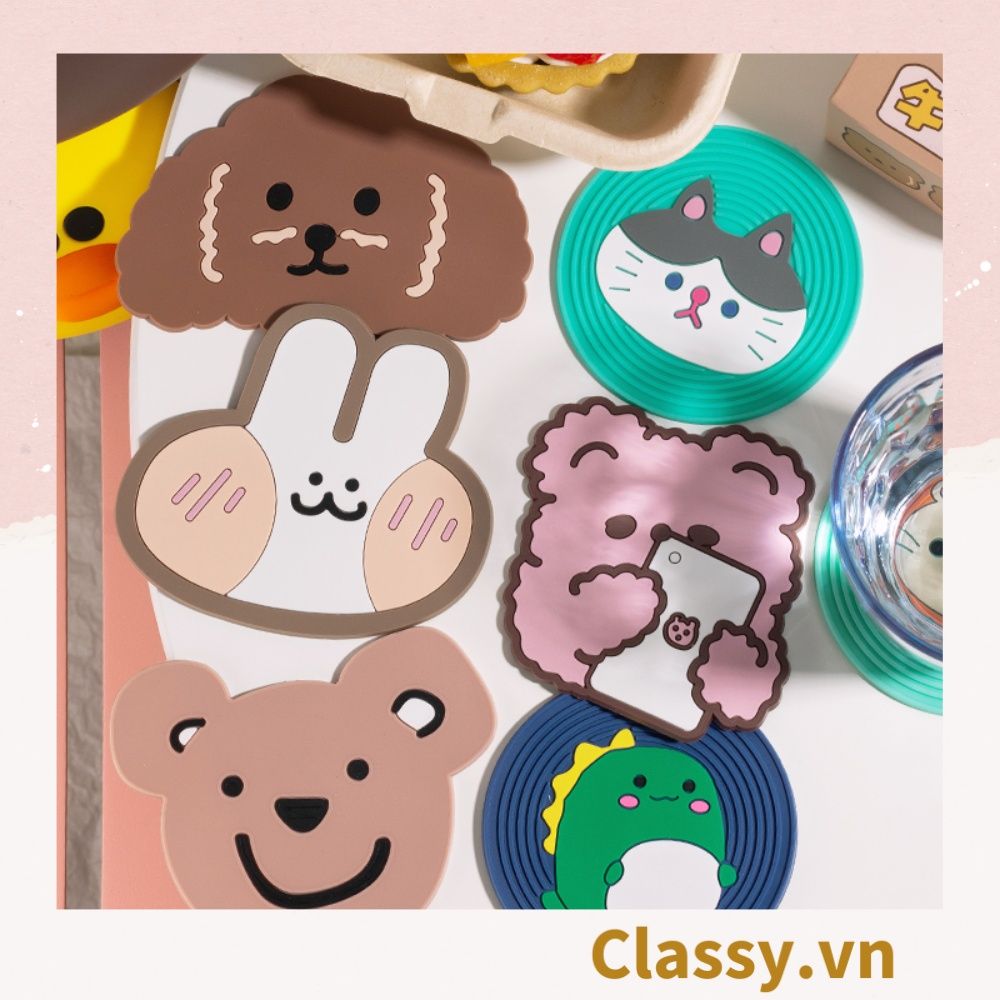  [GIAO HÀNG 7-25 NGÀY]  Classy Miếng lót đế ly, lót đế cốc họa tiết động vật ngẫu nhiên PK1515 