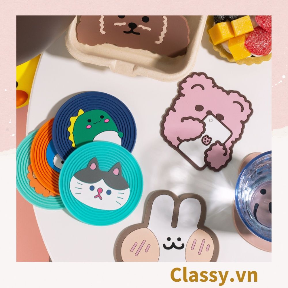  [GIAO HÀNG 7-25 NGÀY]  Classy Miếng lót đế ly, lót đế cốc họa tiết động vật ngẫu nhiên PK1515 