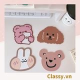  [GIAO HÀNG 7-25 NGÀY]  Classy Miếng lót đế ly, lót đế cốc họa tiết động vật ngẫu nhiên PK1515 