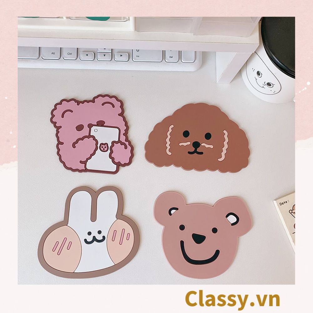  [GIAO HÀNG 7-25 NGÀY]  Classy Miếng lót đế ly, lót đế cốc họa tiết động vật ngẫu nhiên PK1515 