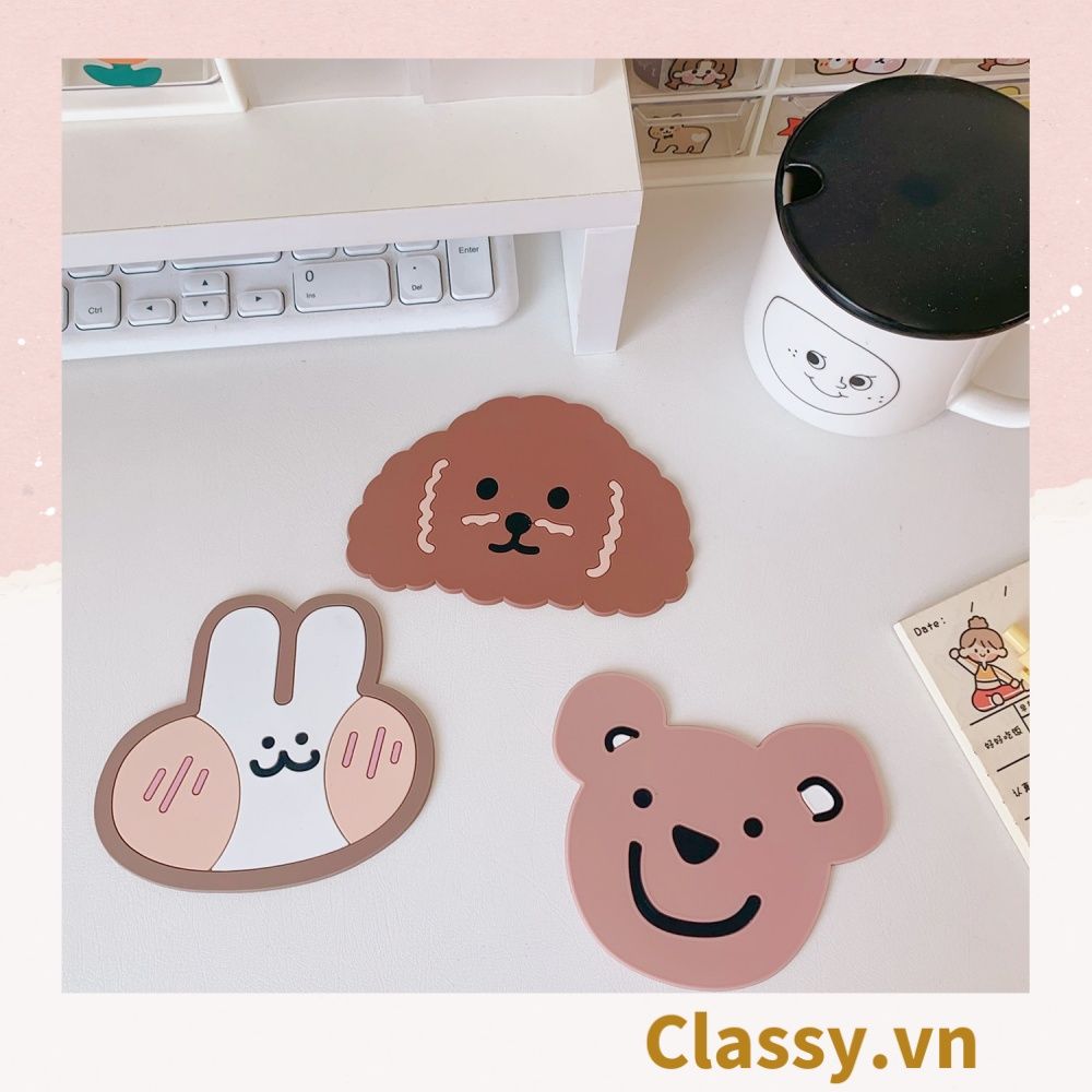  [GIAO HÀNG 7-25 NGÀY]  Classy Miếng lót đế ly, lót đế cốc họa tiết động vật ngẫu nhiên PK1515 